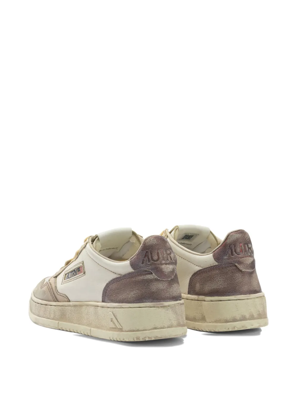 Autry White And Brown Metal Sneakers In Neutral