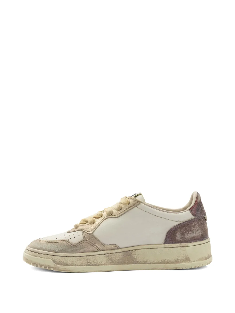 Autry White And Brown Metal Sneakers In Neutral