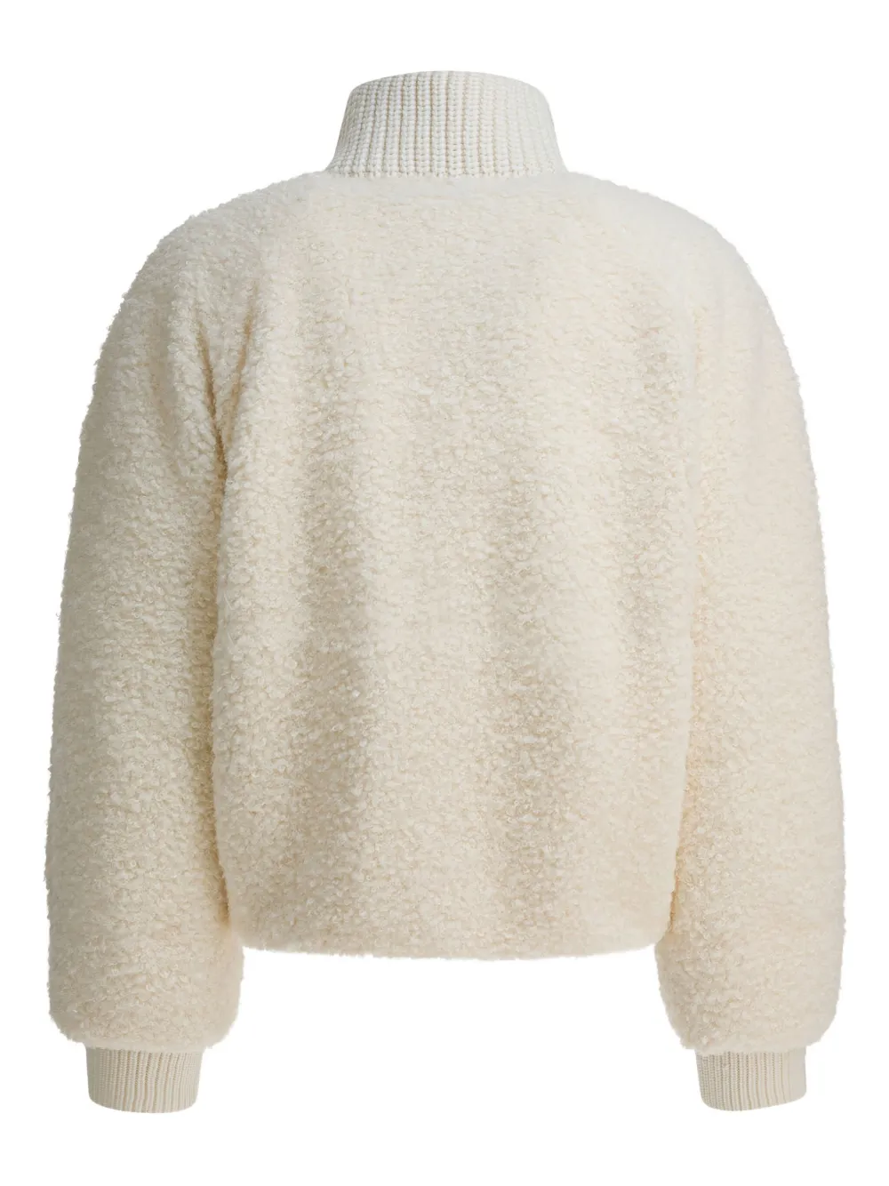 Moncler Ayles Short Down Jacket In Teddy And Wool Jackets White In Neutral