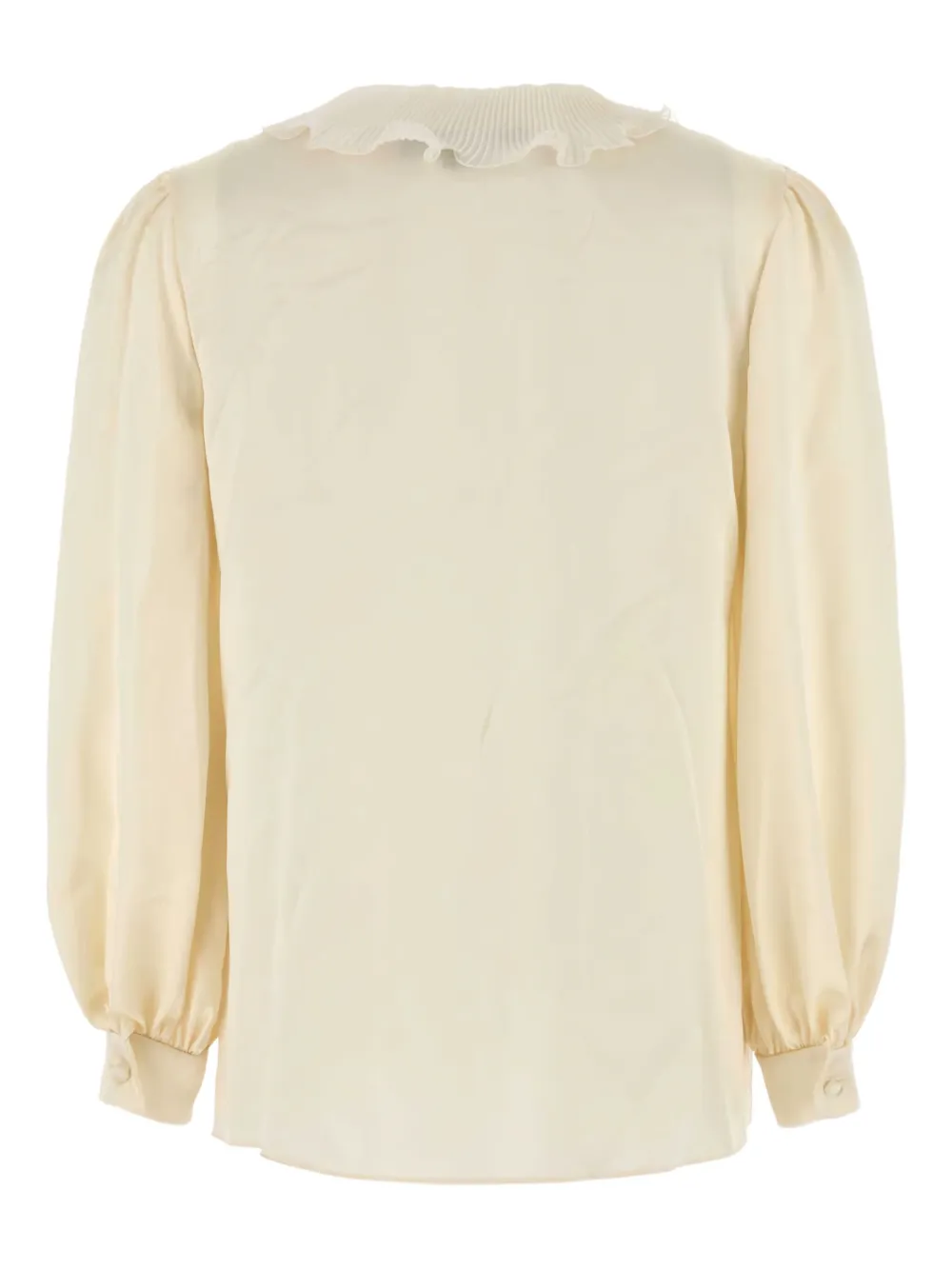 Valentino Garavani Zijden blouse met ruches en kant - Beige