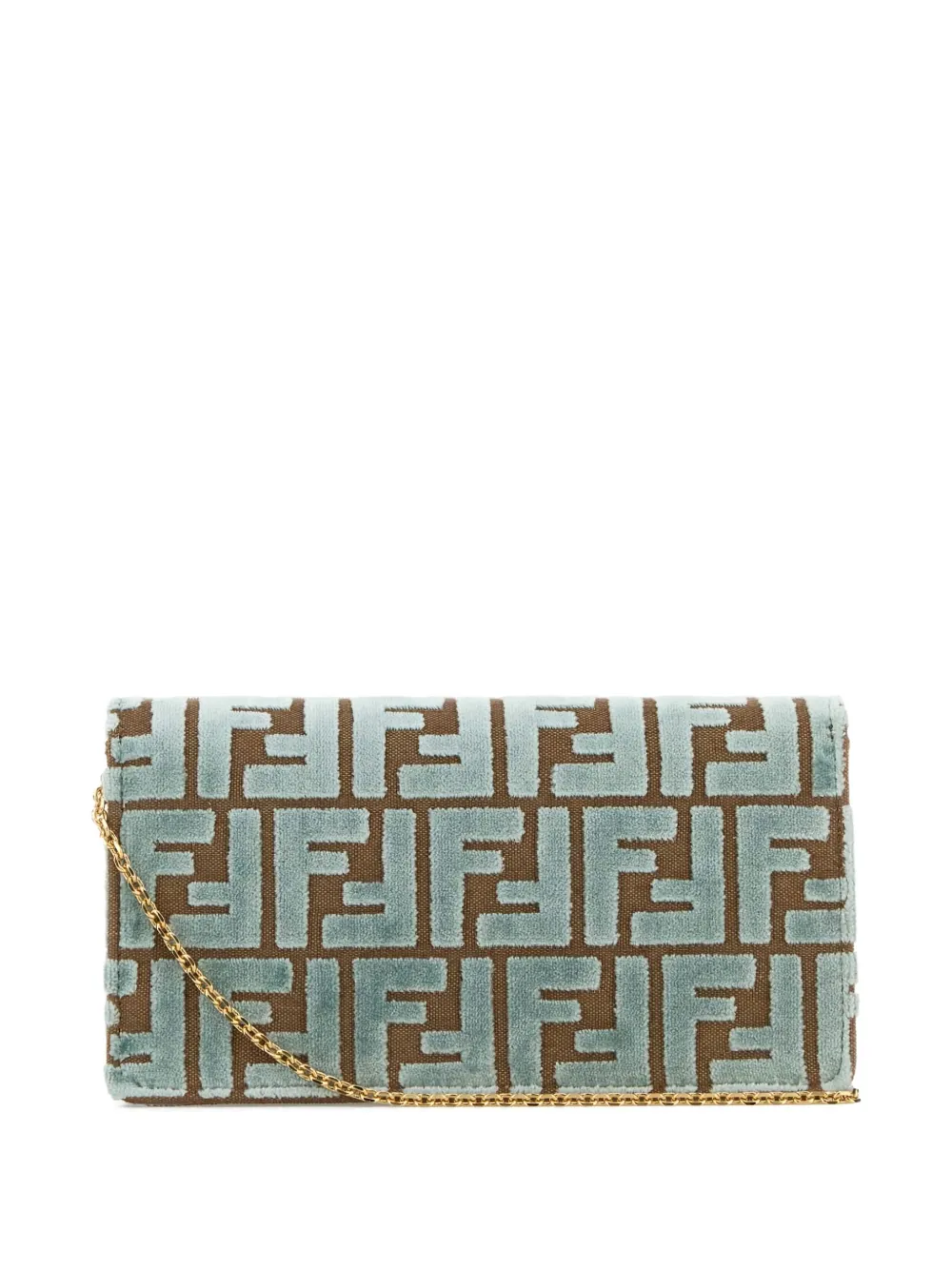 FENDI Baguette canvas clutch met borduurwerk - Groen