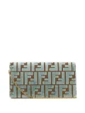 FENDI Baguette embroidered canvas clutch bag - Green