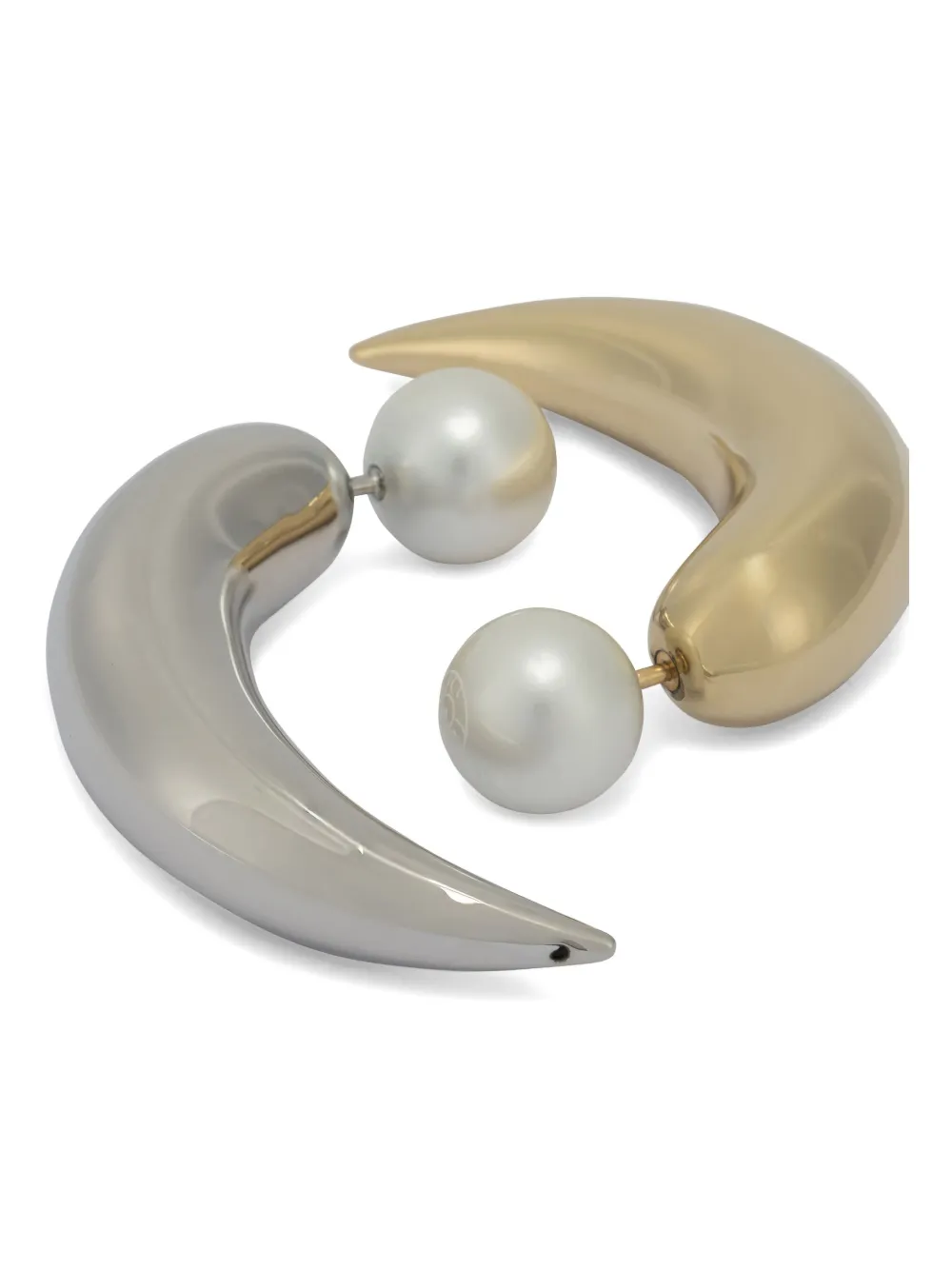 Pucci Horn Earrings With Pearl In Multi