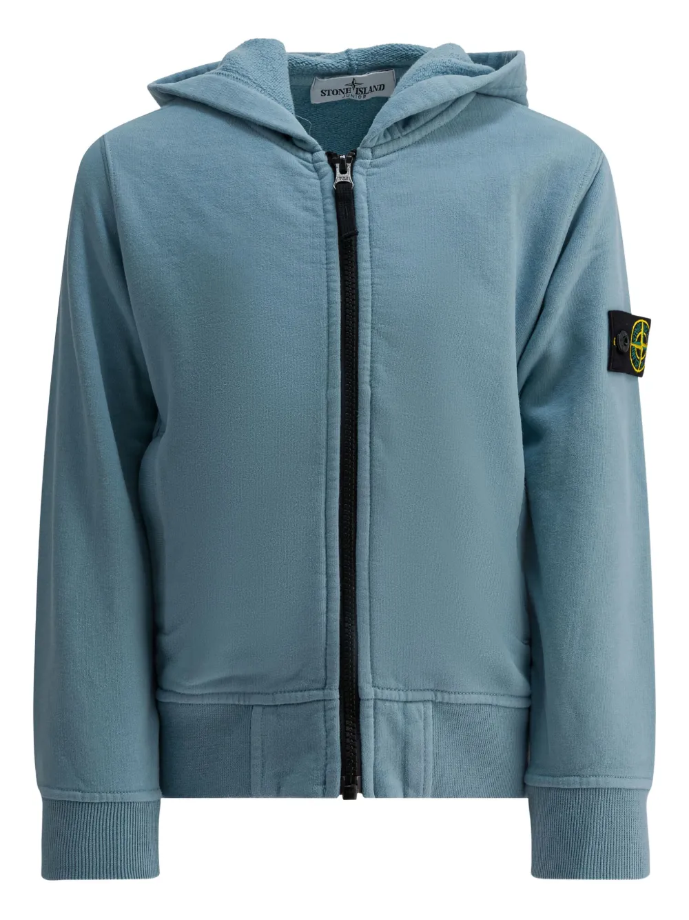 Stone Island Junior logo-patch hoodie - Blu