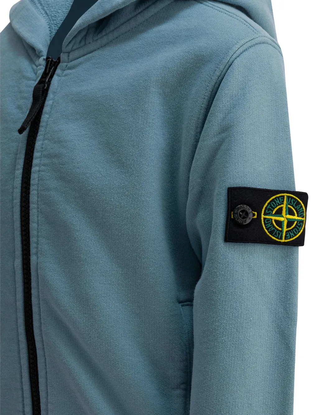Stone Island Junior Hoodie met logopatch Blauw