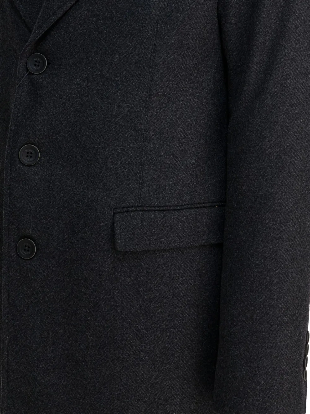 Herno Grey Herringbone Wool Coat In Gray