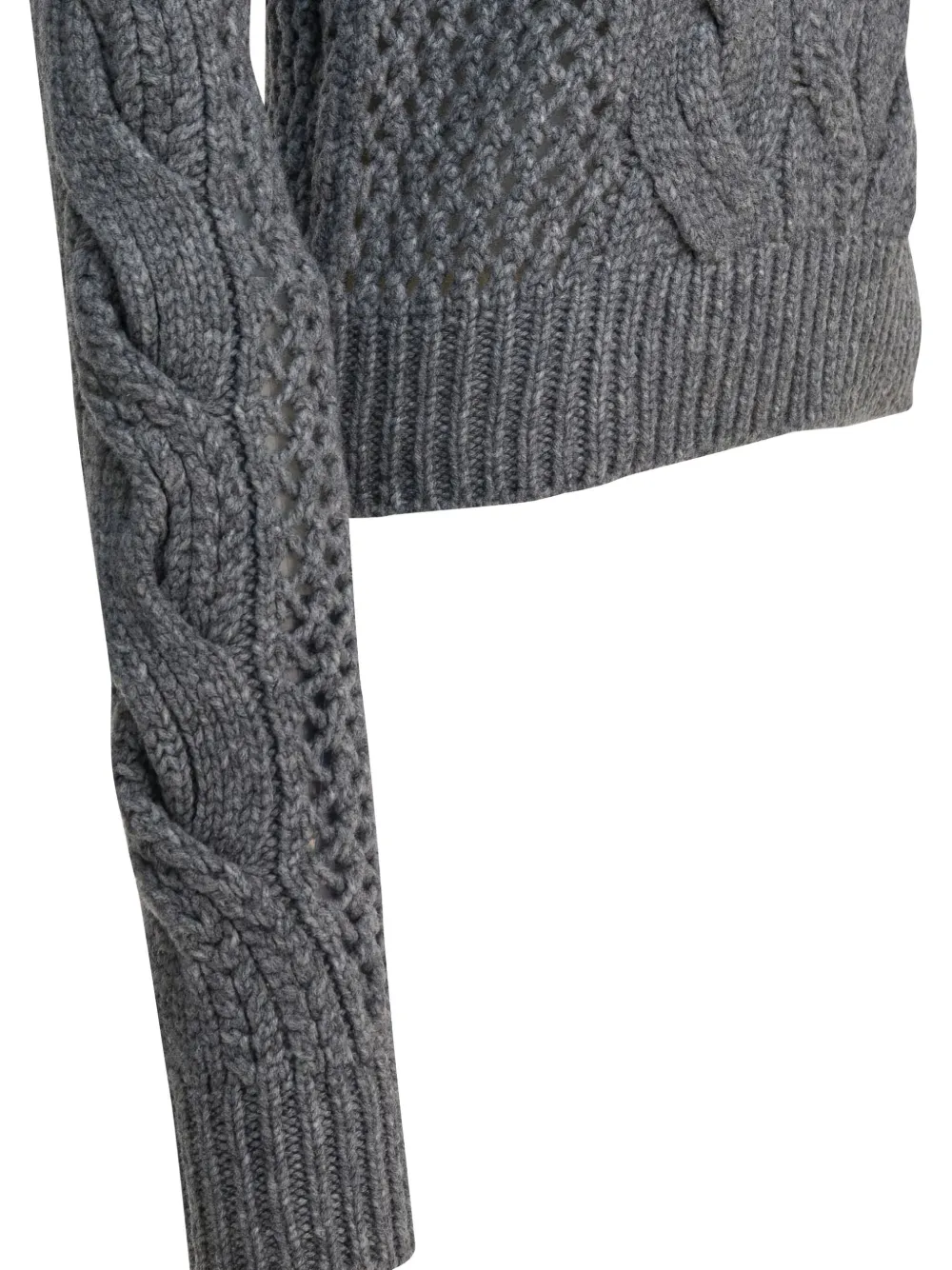 Max Mara Cable-knit Sweater In Gray