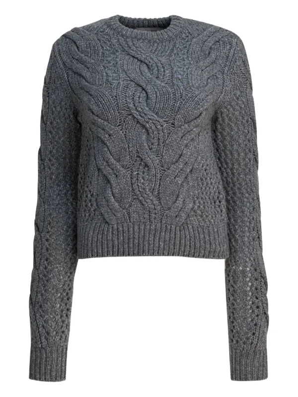 Max Mara Cable-knit Sweater in Grey