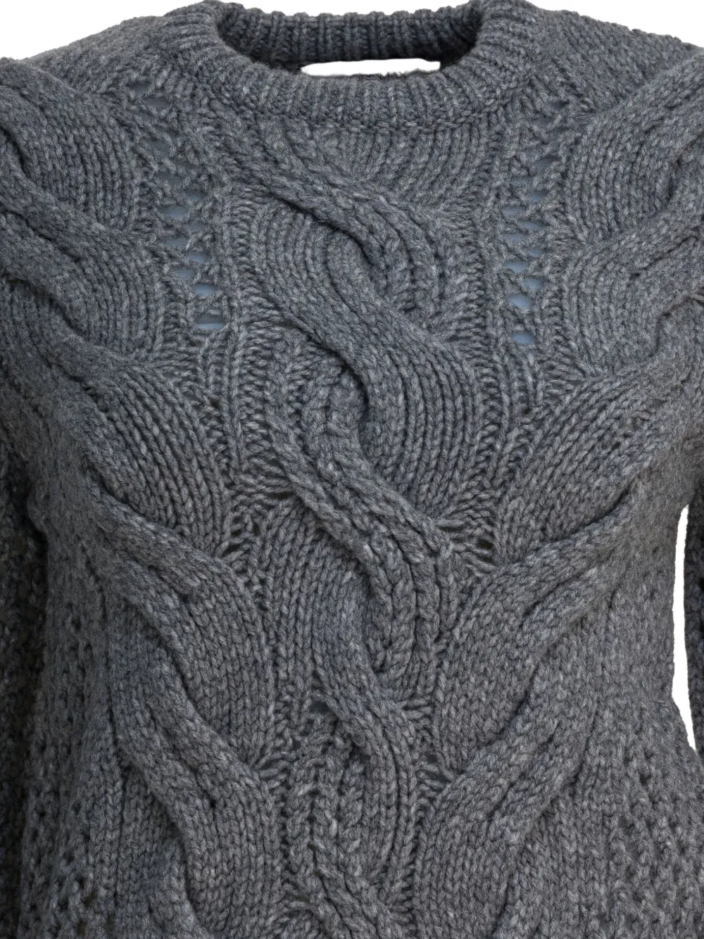 Max Mara Cable-knit Sweater In Gray