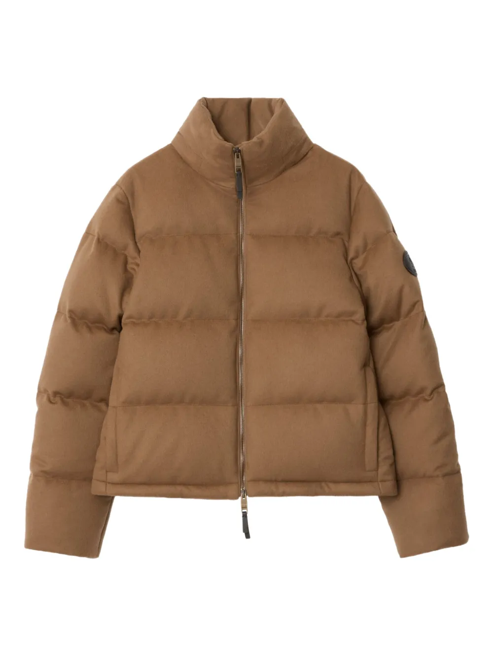 Burberry funnel-neck puffer jacket - Marrone