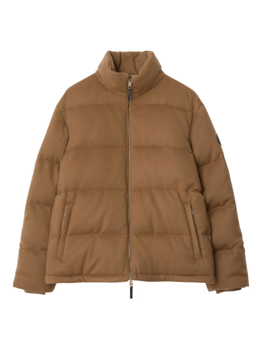 Burberry Funnel-neck Puffer Jacket In Brown