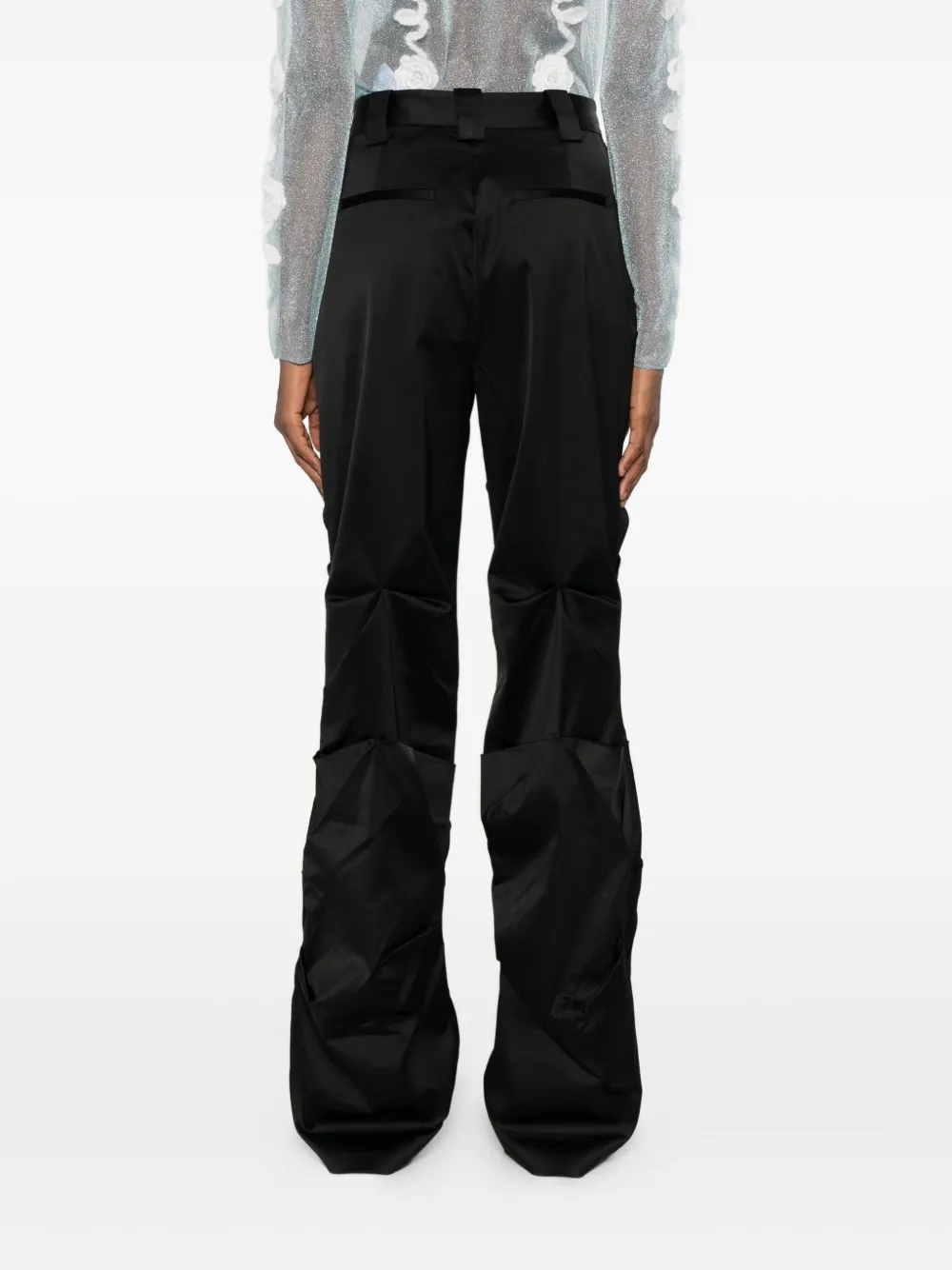 GANNI Broek met logoplakkaat Zwart