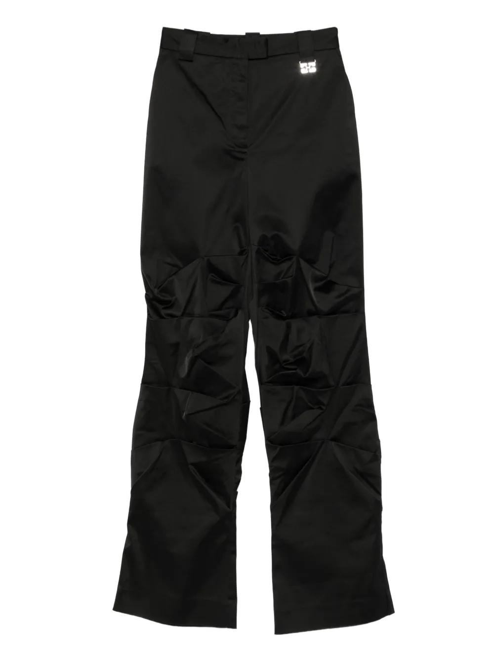 GANNI logo-plaque trousers - Nero