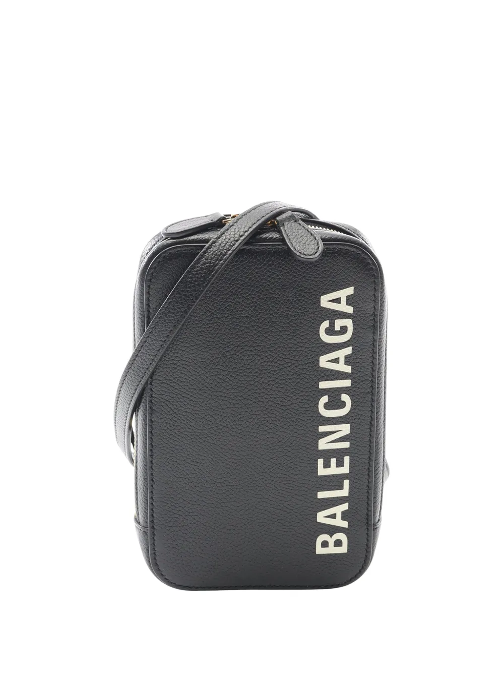 Balenciaga Pre-Owned 2021 グレインカーフ キャッシュ ジップ フォンホルダー ショルダーバッグ - ブラック Balenciaga Pre-Owned 2021 グレインカーフ キャッシュ ジップ フォンホルダー ショルダーバッグ - ブラック