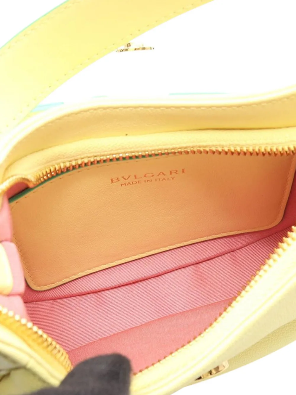 Pre-owned Bvlgari 2010-2025 Small Leather Serpenti Ellipse Satchel In Yellow