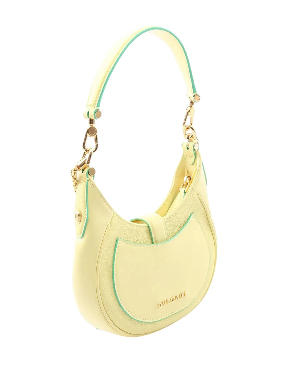 Pre-owned Bvlgari 2010-2025 Small Leather Serpenti Ellipse Satchel In Yellow