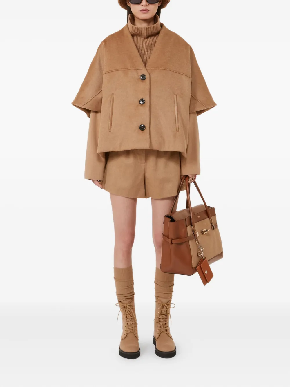 Max Mara Margaux25wk Camel-fur Tote Bag In Brown