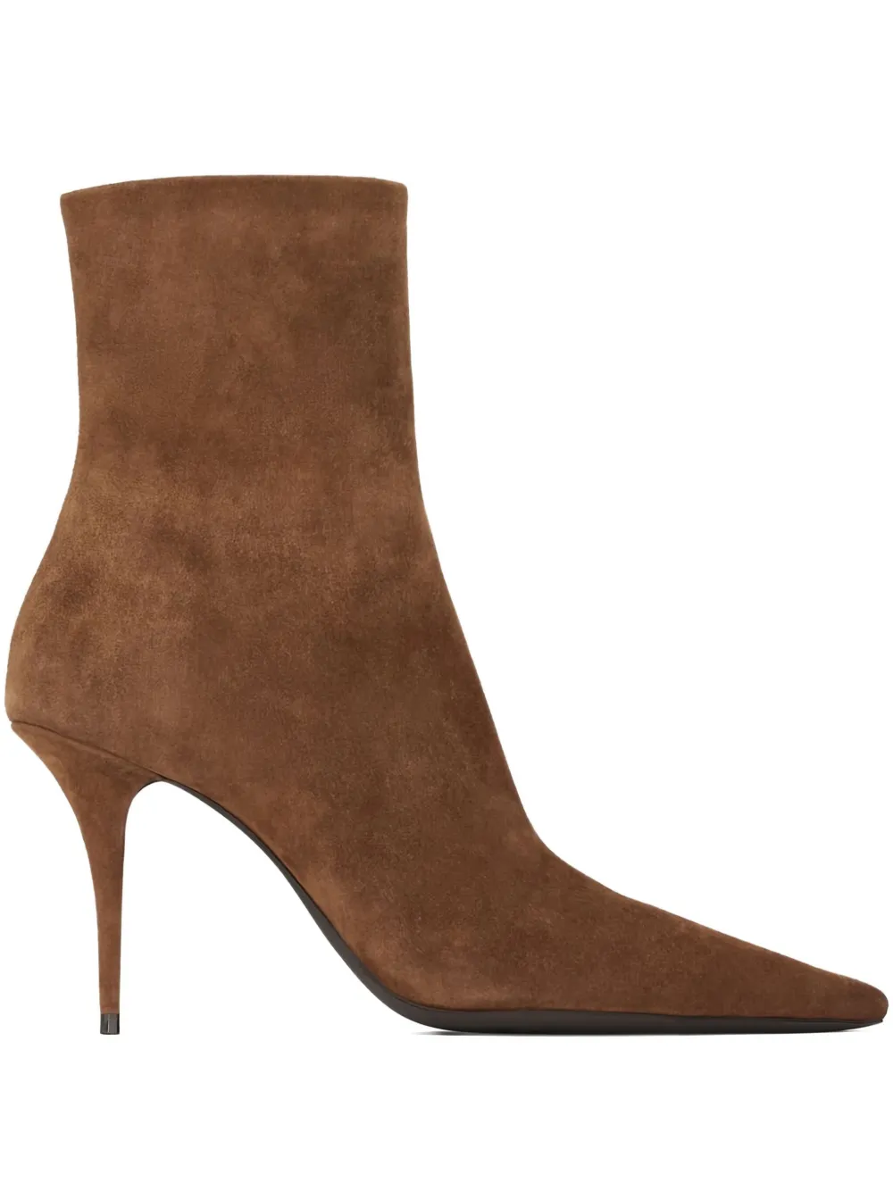 Saint Laurent 90mm Ashley Suede Boots In Brown