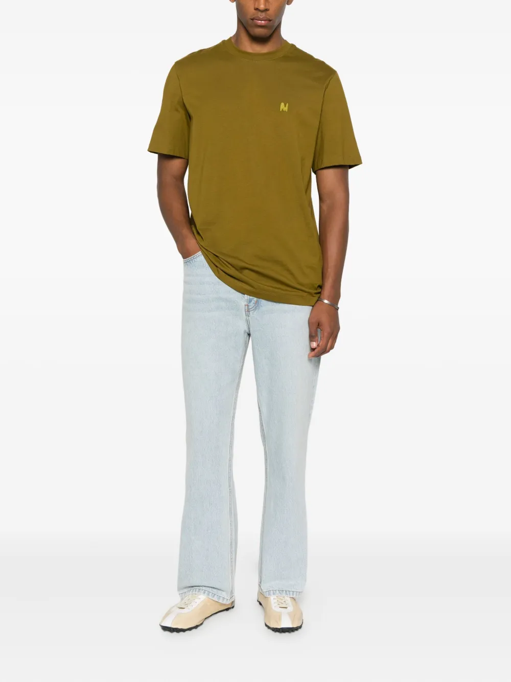 MSGM embroidered-logo T-shirt - Groen