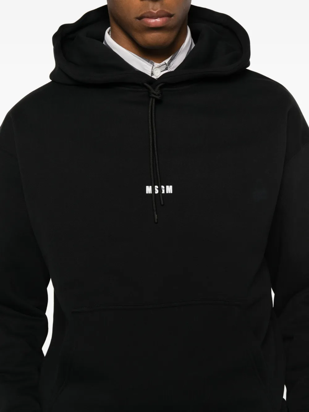 Msgm Hooded Sweatshirt Featuring Kangaroo Pocket In Black