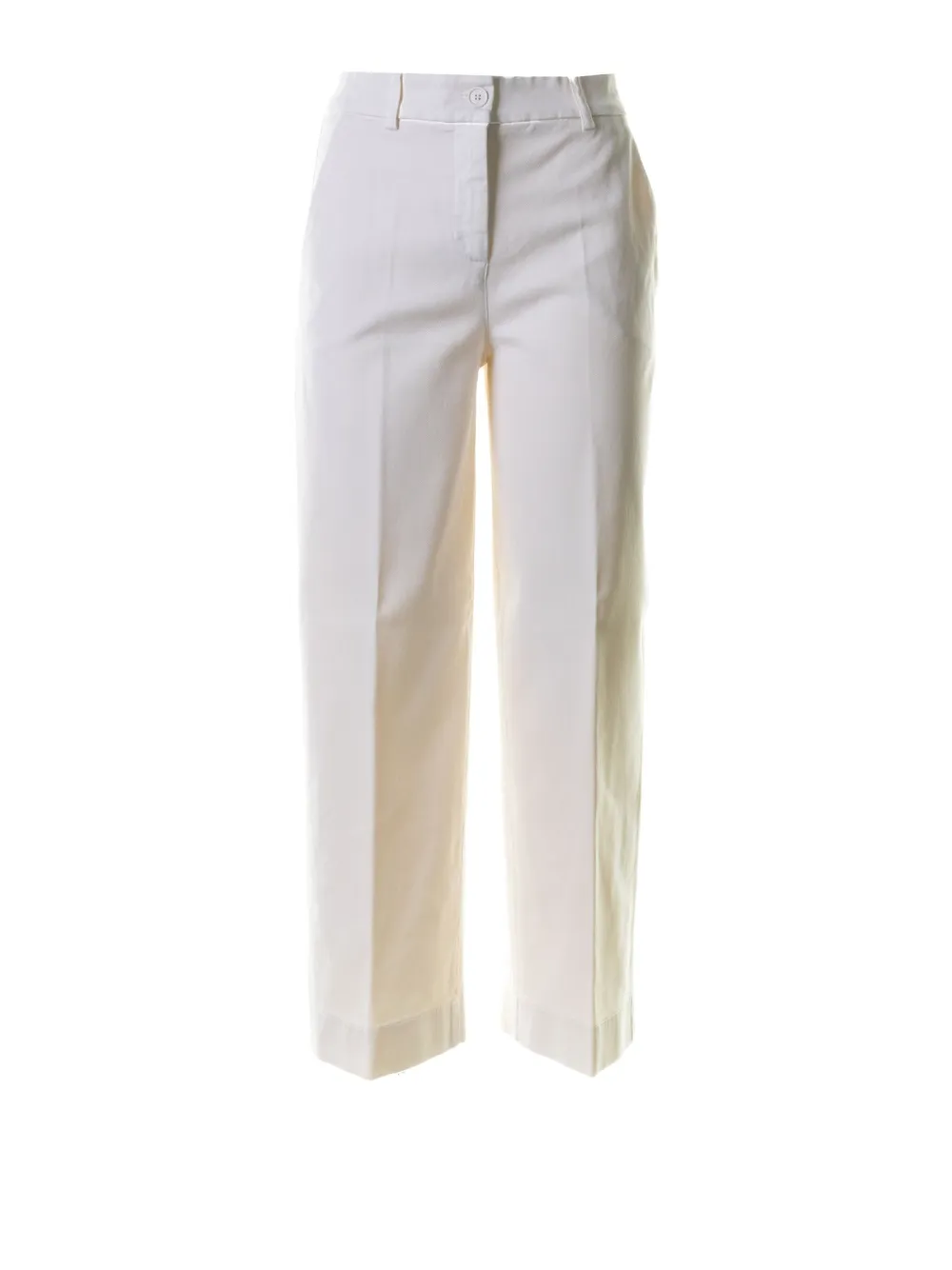 Via Masini 80 Pressed-crease Trousers In White