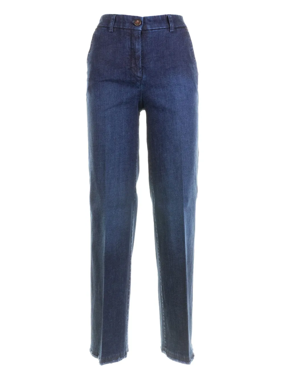 Via Masini 80 Button Jeans In Blue