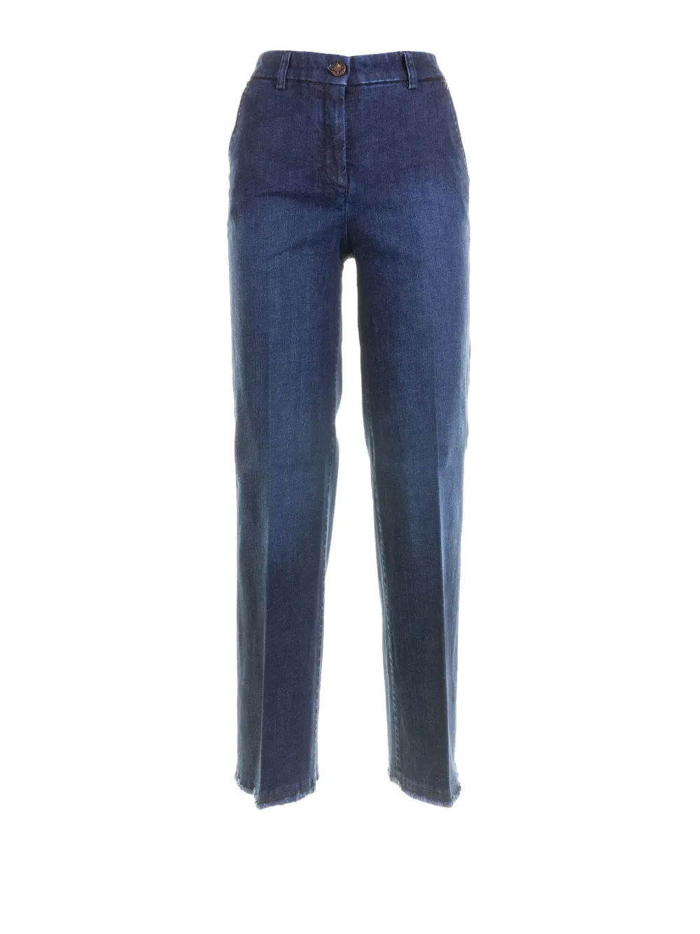 Via Masini 80 Button Jeans In Blue