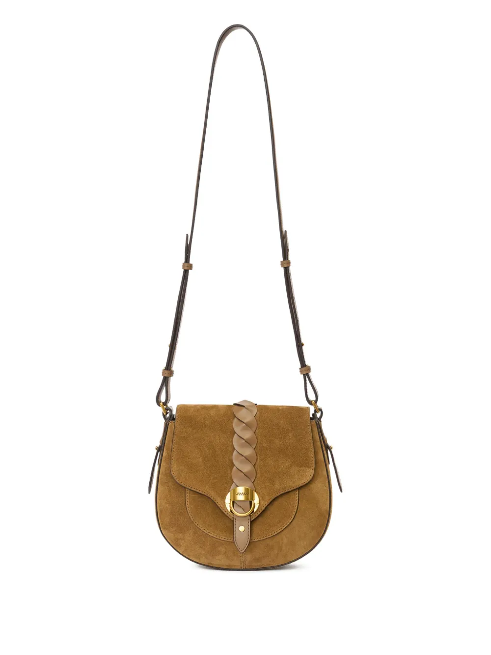 Isabel Marant Altay Braided Leather Shoulder Strap In Brown
