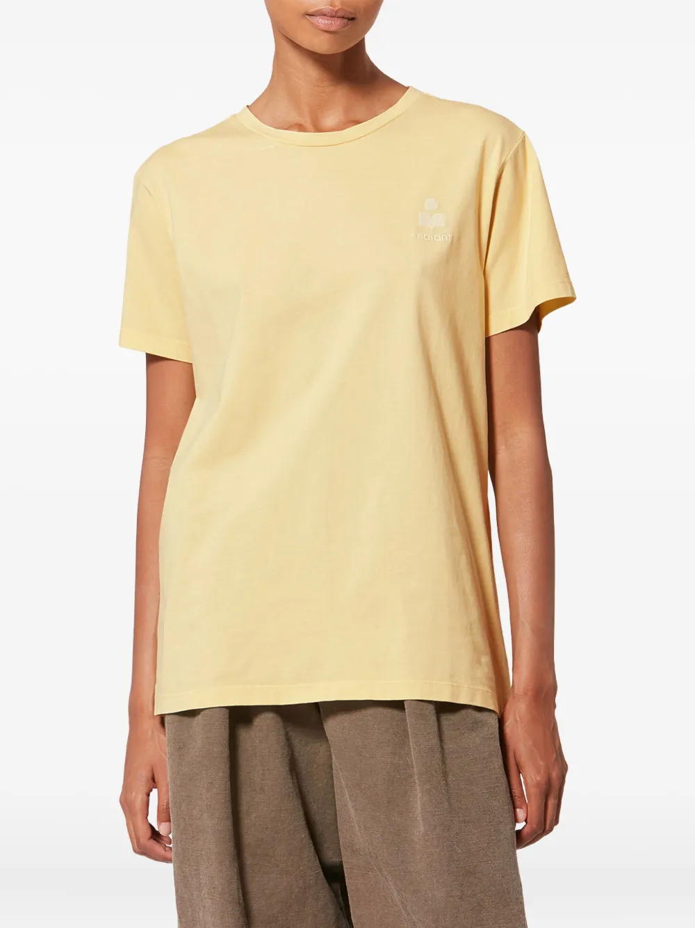 Isabel Marant Étoile Aby Crew-neck T-shirt In Yellow