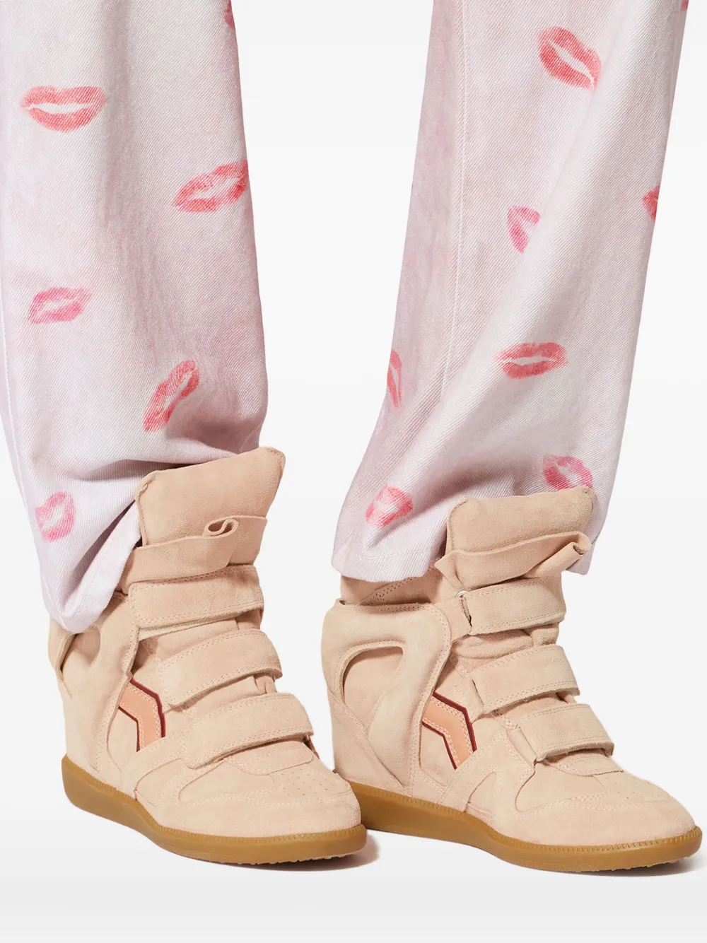 Isabel Marant 50mm Bekett Leather Sneakers In Neutral