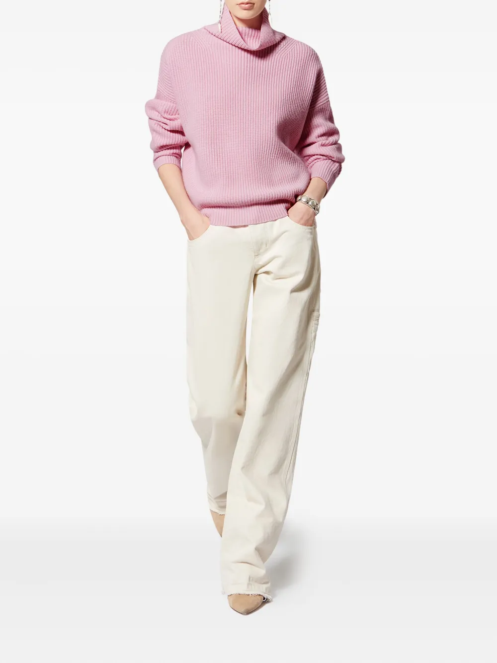  Isabel Marant Brooke Ribbed Roll-neck Pullover - Pink 