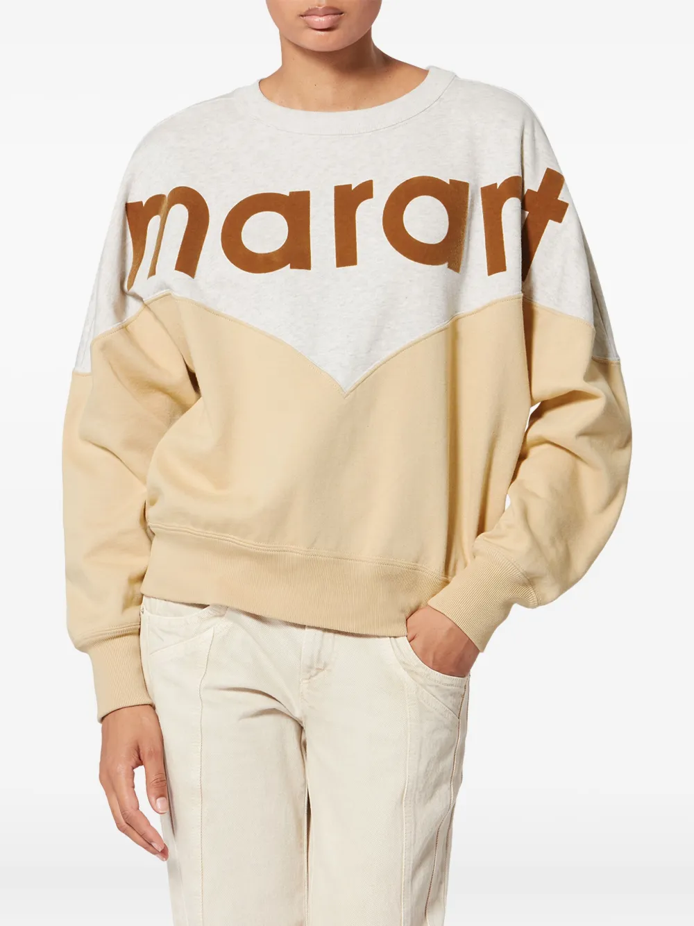 Isabel Marant Étoile Houston Colourblock Sweatshirt In Brown