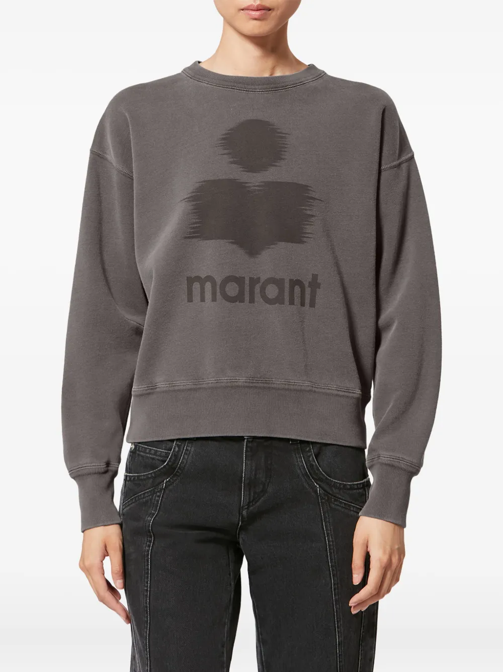 Isabel Marant Étoile Moby Logo Sweatshirt In Gray