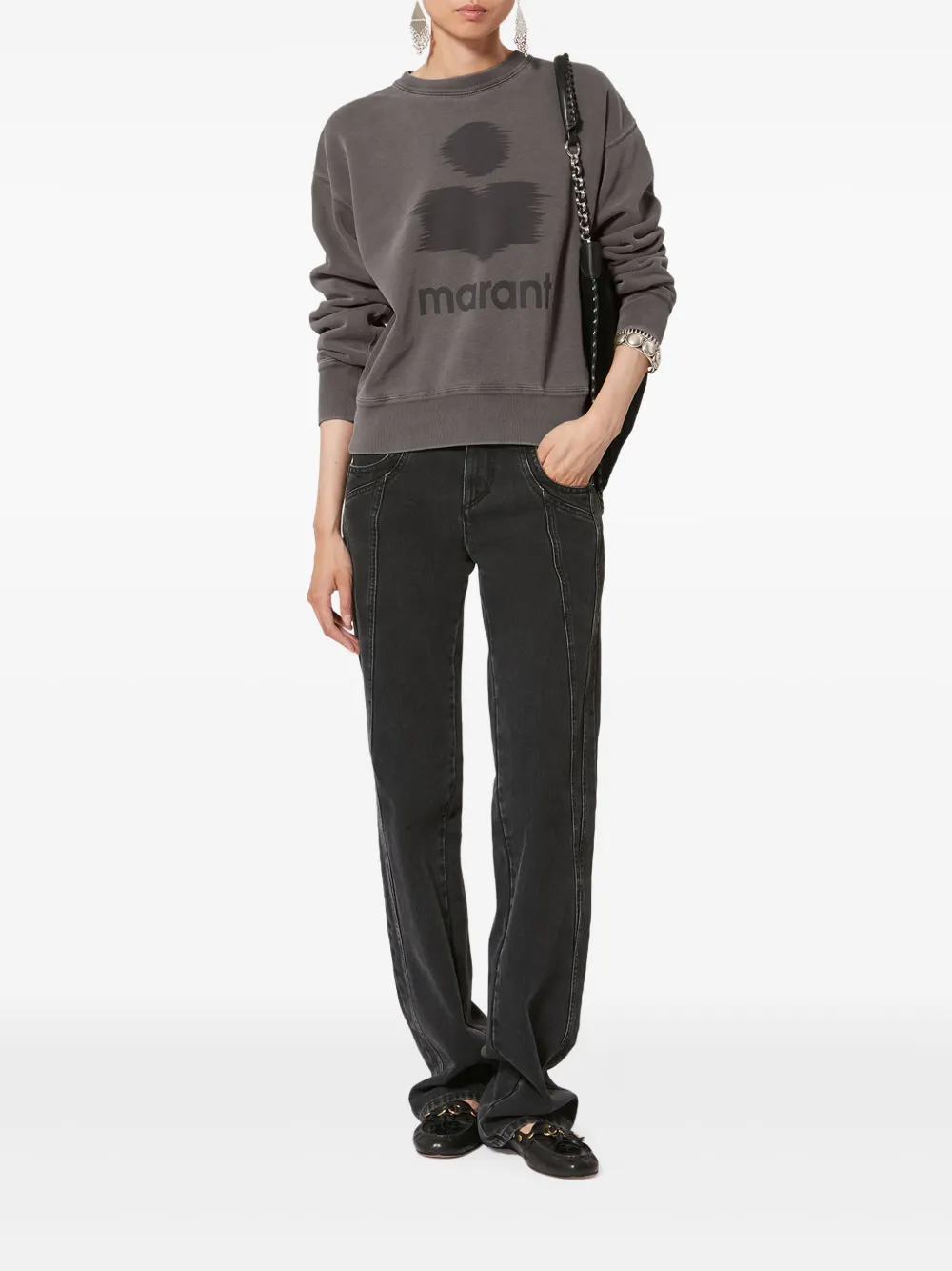 Isabel Marant Étoile Moby Logo Sweatshirt In Gray