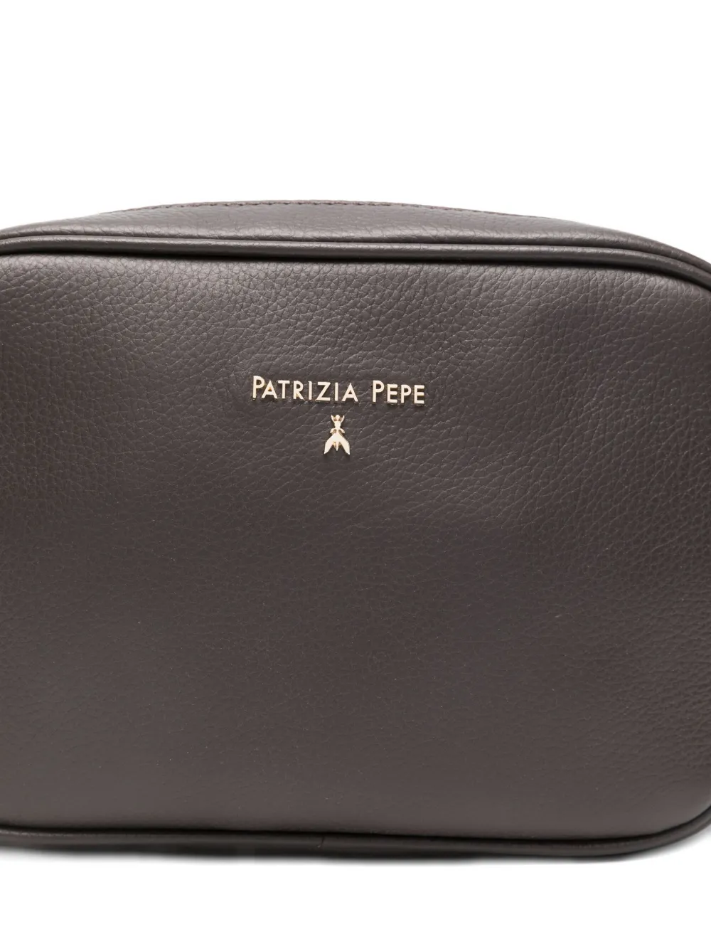 Patrizia Pepe Zipped Leather Cross Body Bag In Black