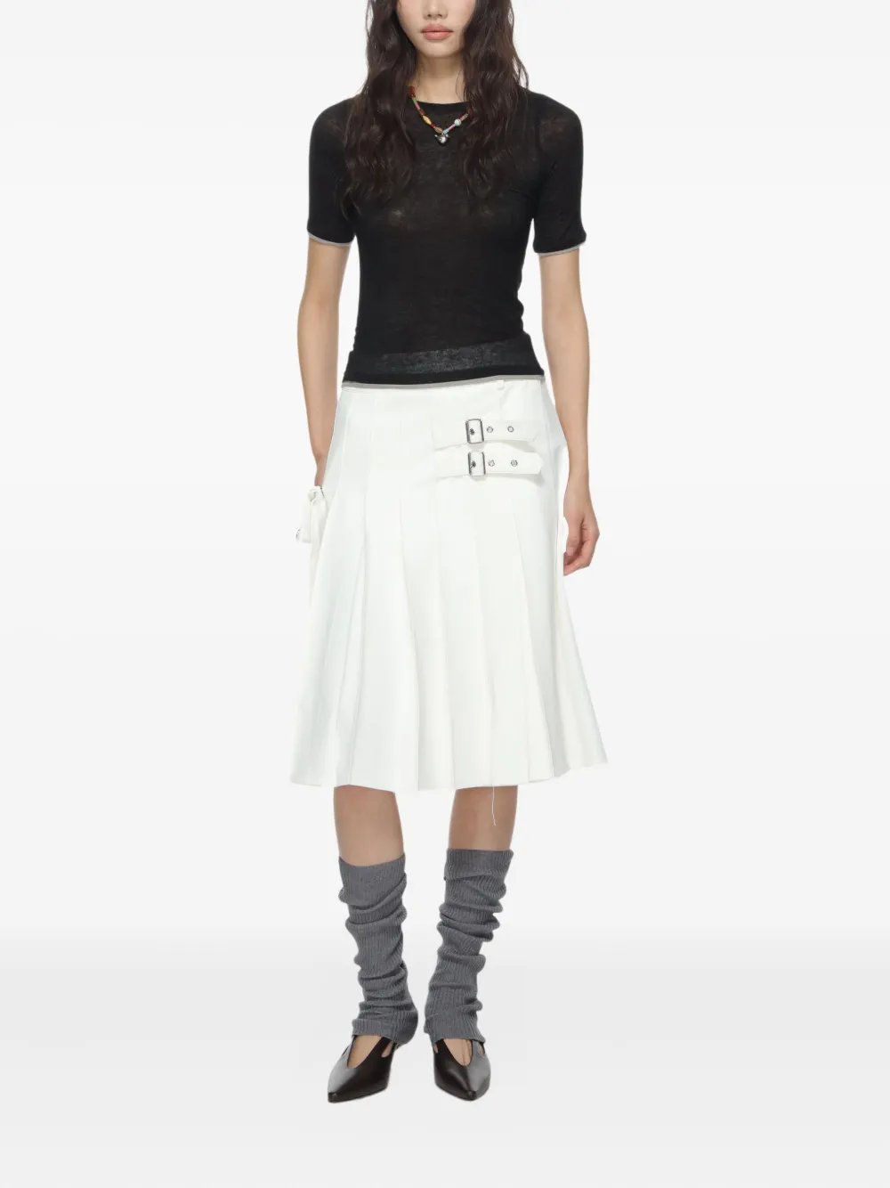 Open YY 口袋褶饰半身裙 | 百褶半身裙 | Image 2