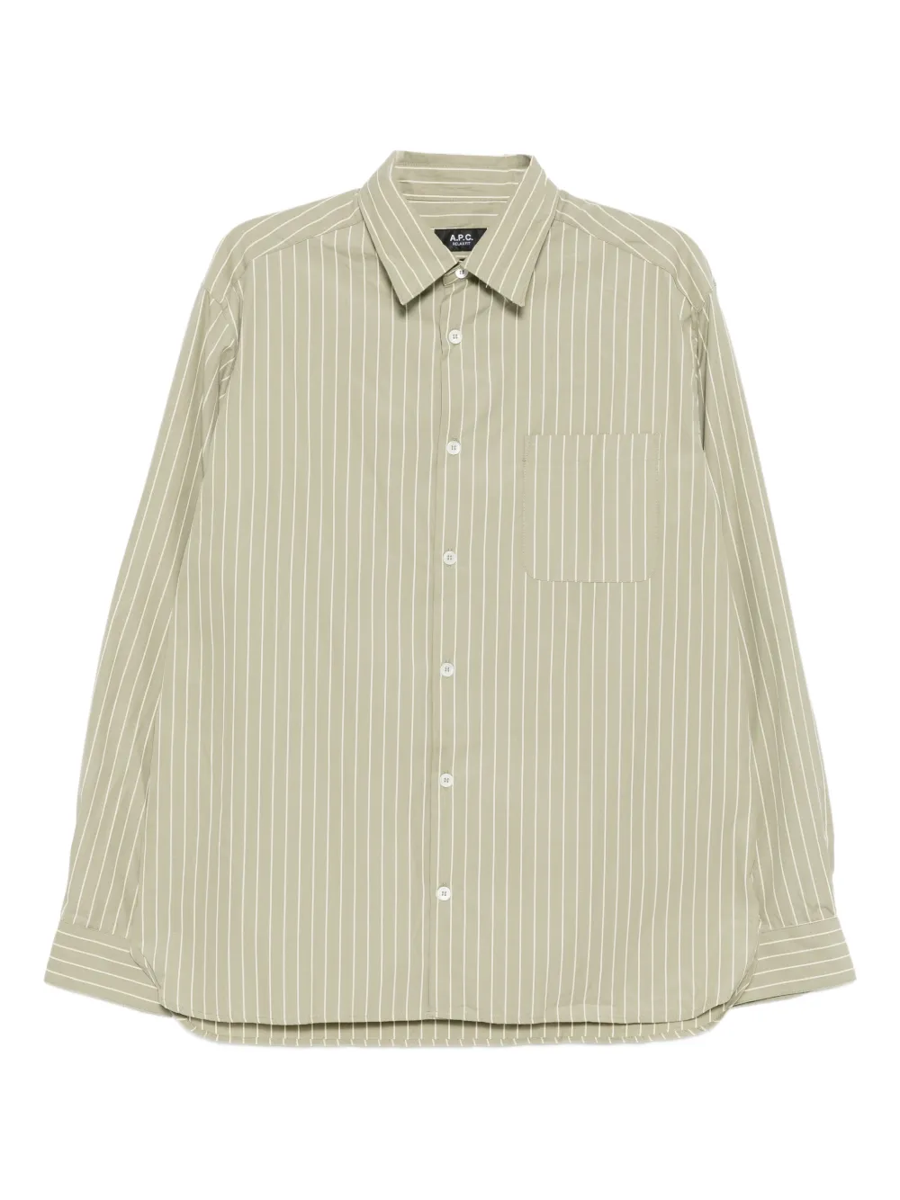 A.P.C. striped pocket shirt - Green