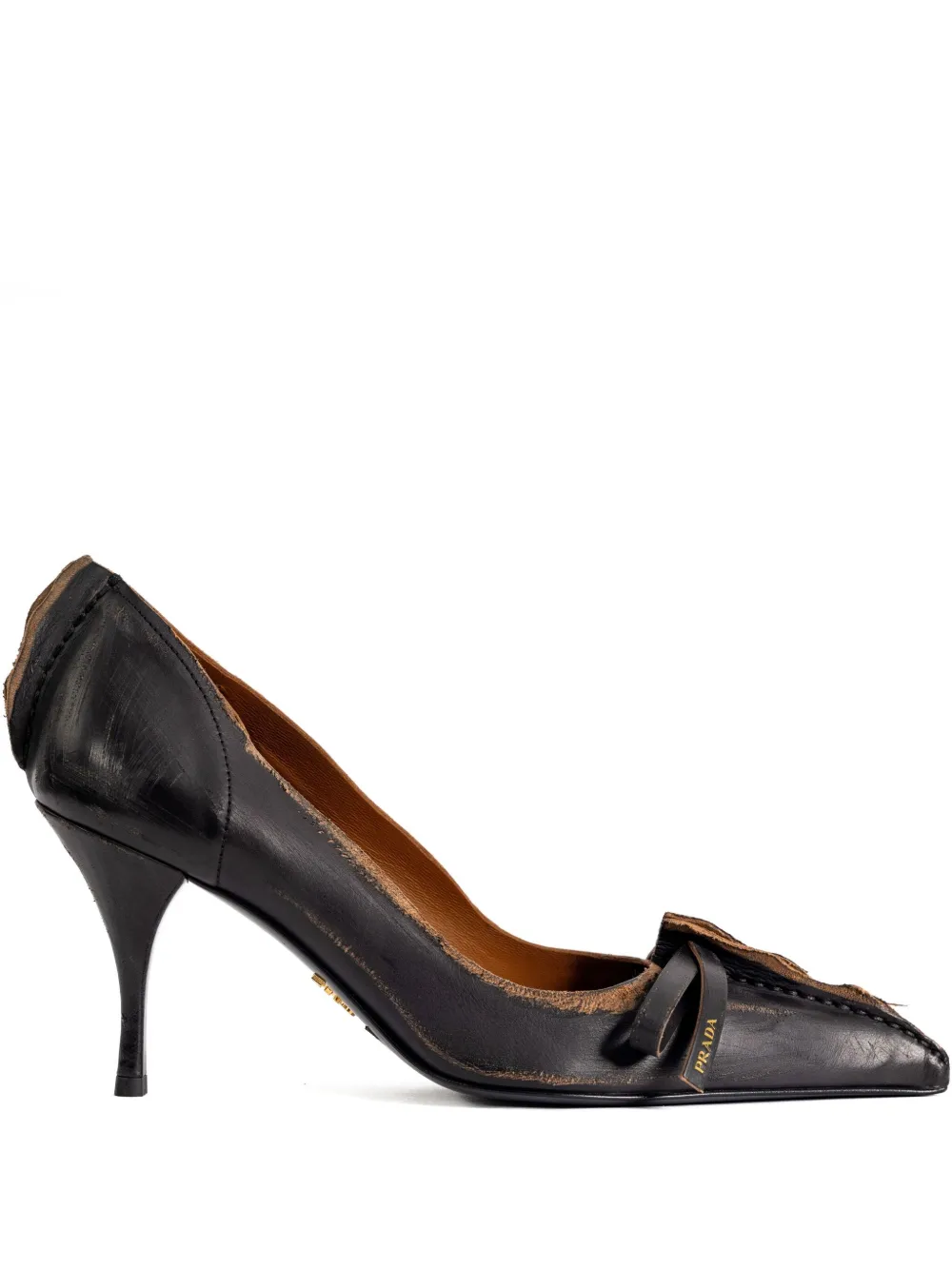 Prada 85mm ribbon-detail pumps Zwart