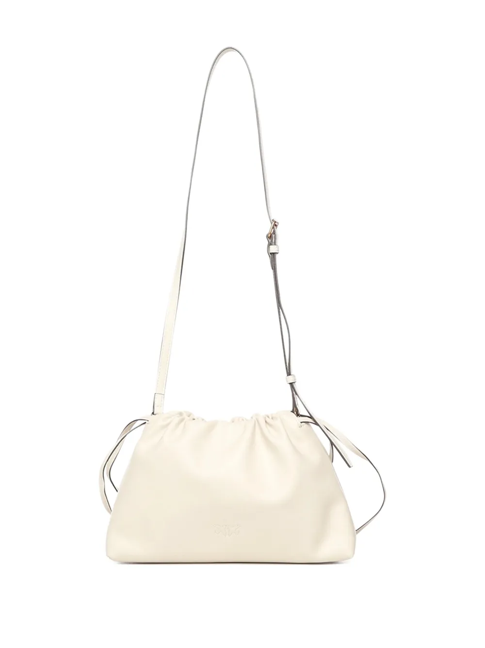 PINKO drawstring logo shoulder bag - Wit