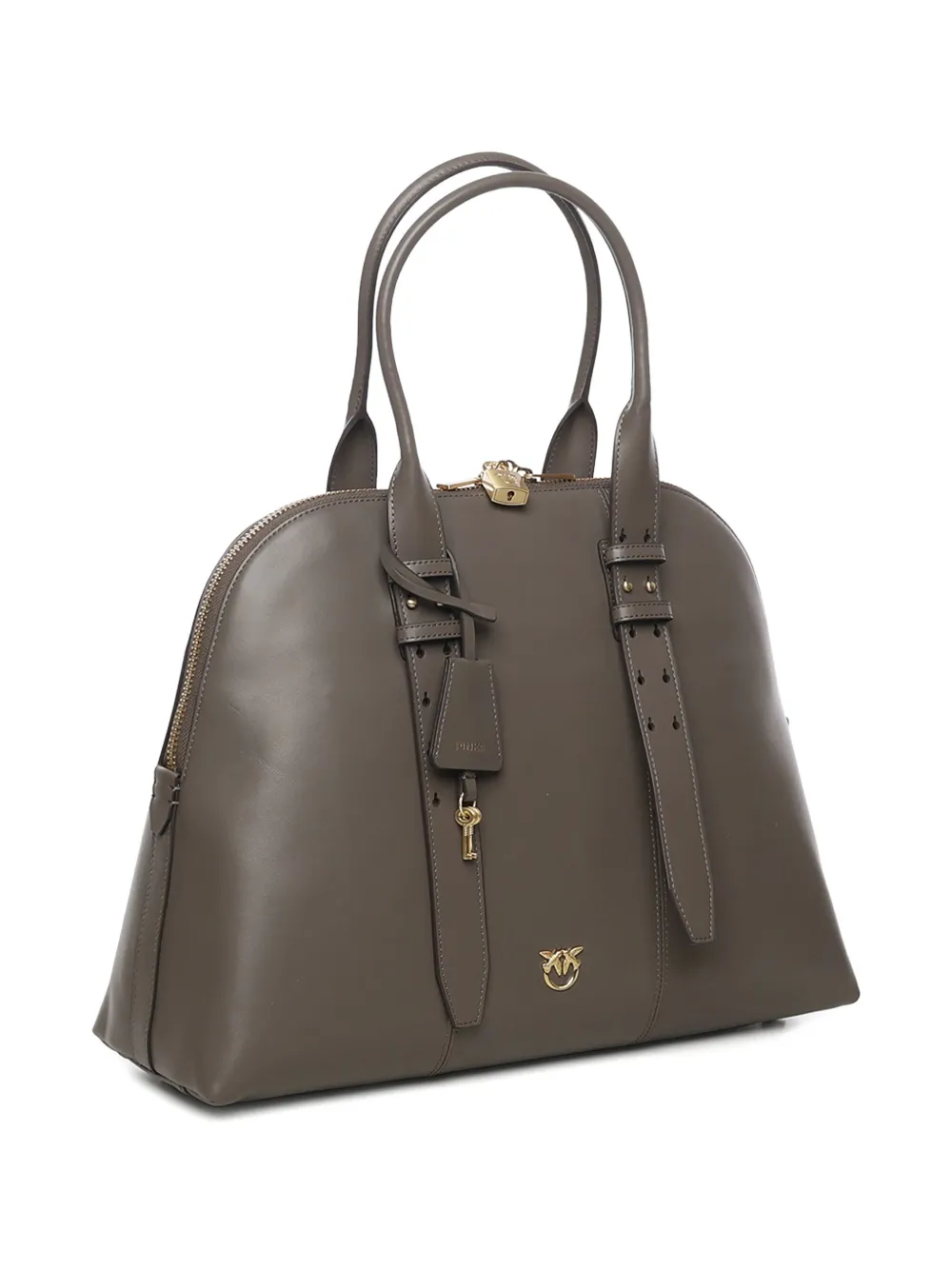 PINKO Escape leren maxi-shopper Grijs