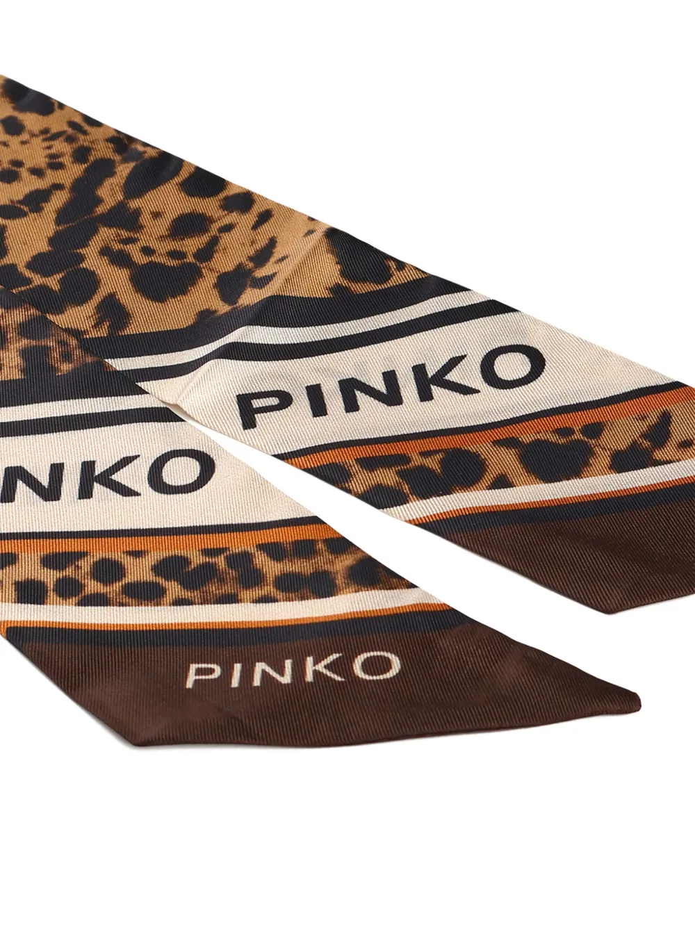 Pinko Leopard Print Scarf In Brown