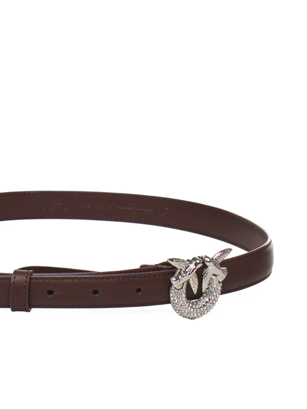 Pinko Love Birds Buckle-embellished Belt In Brown