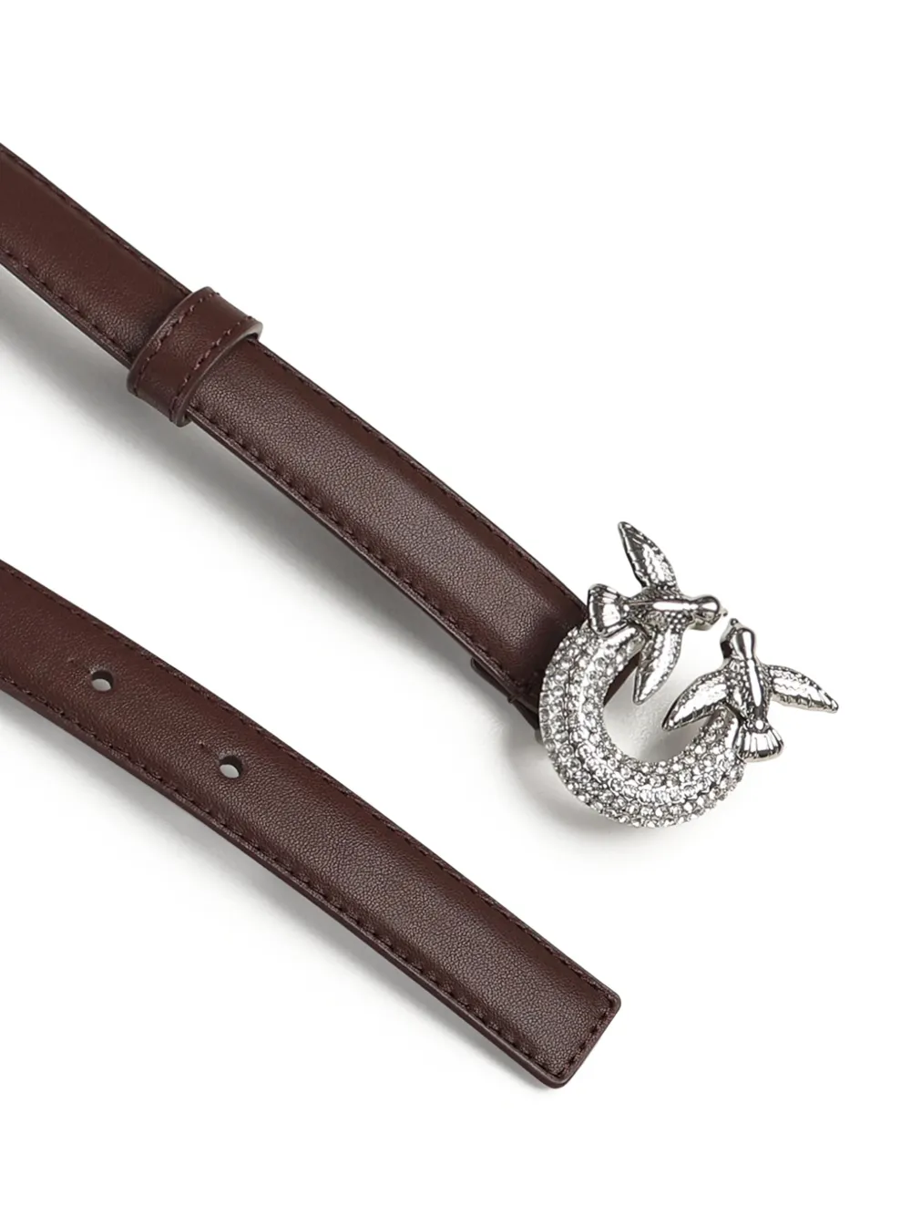 PINKO Love Birds riem verfraaid met gesp Bruin