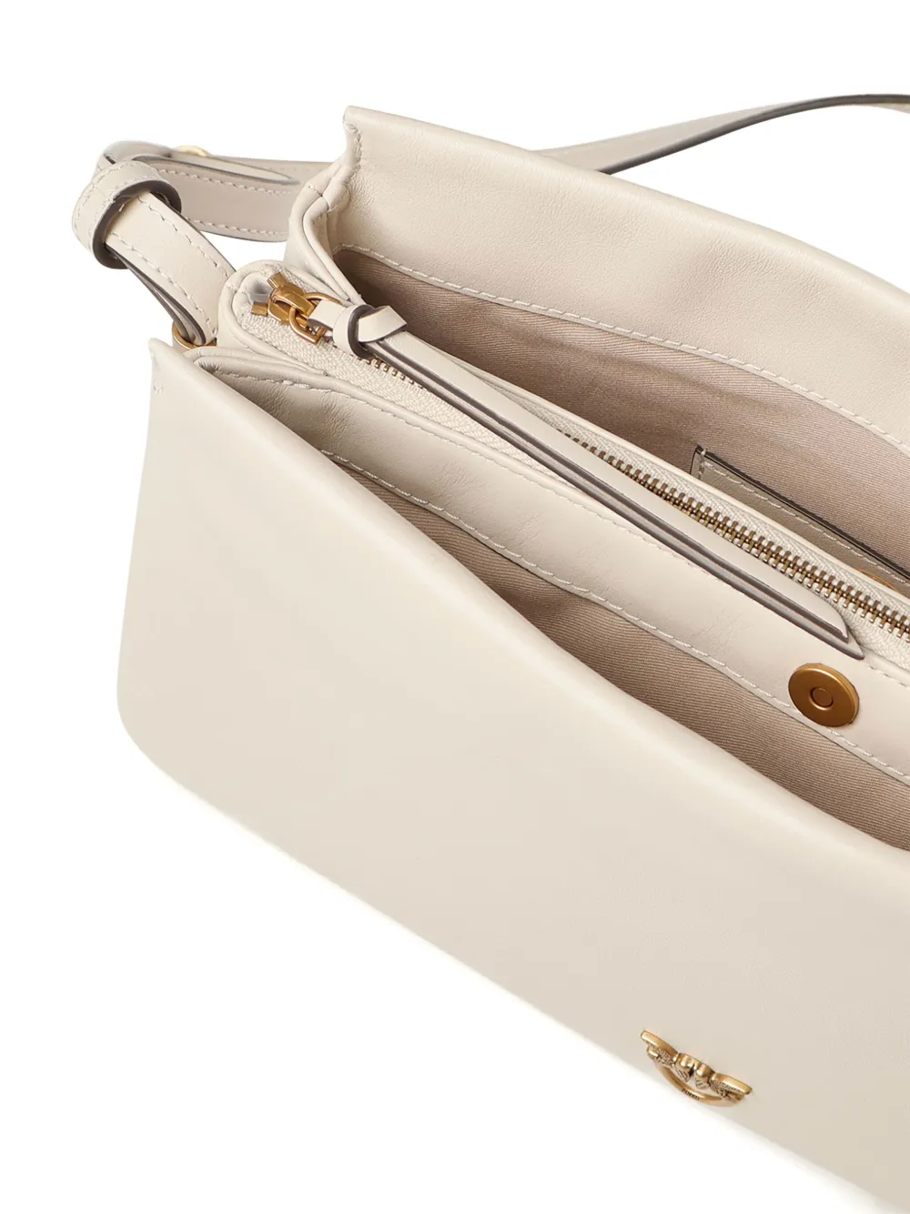Pinko Logo-plaque Shoulder Bag In Neutral