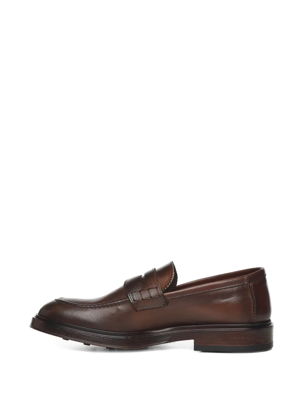Giuliano Galiano Leren loafers met ronde neus Bruin