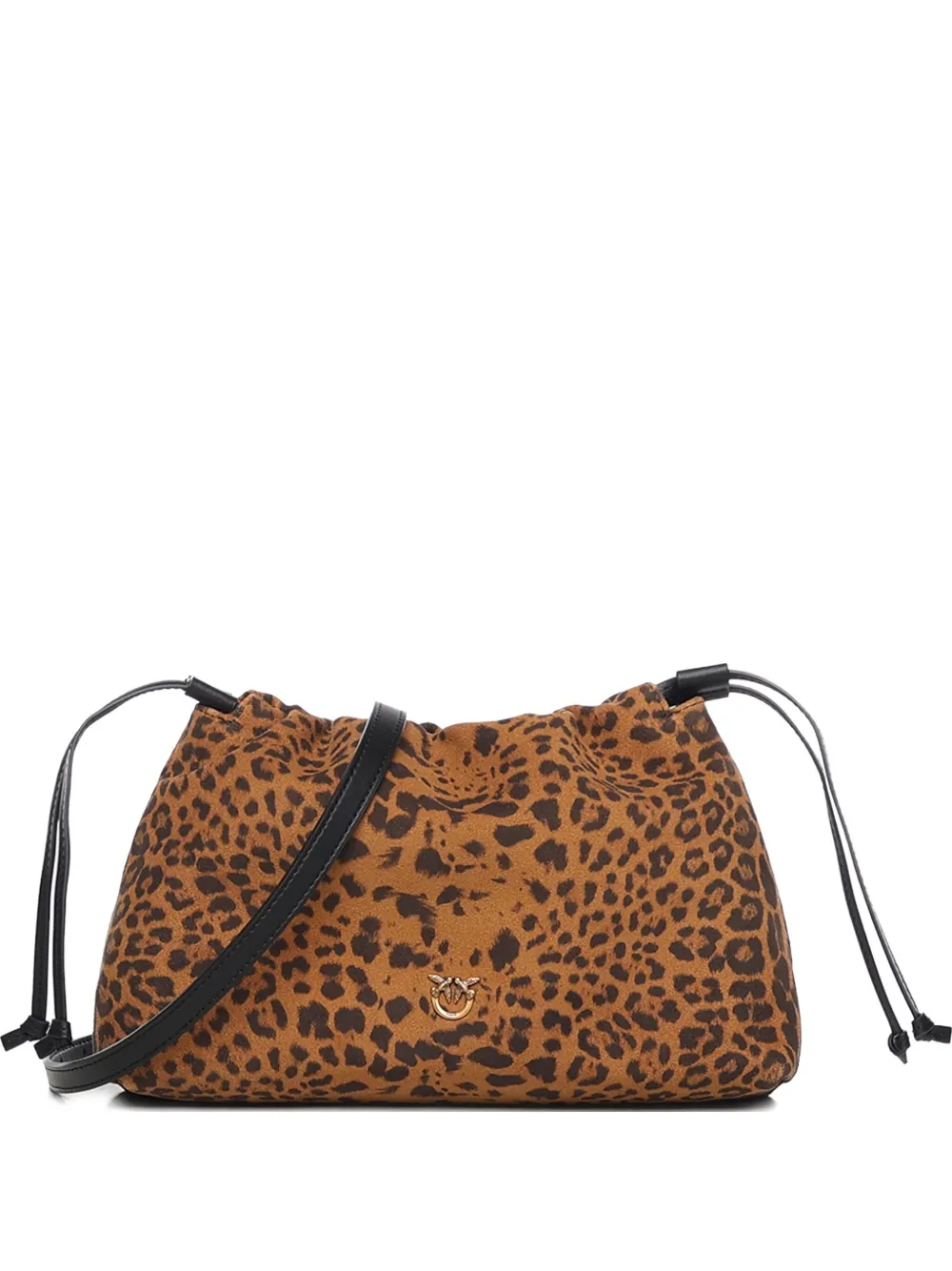 Pinko Small Leopard Print Clutch Bag In Brown