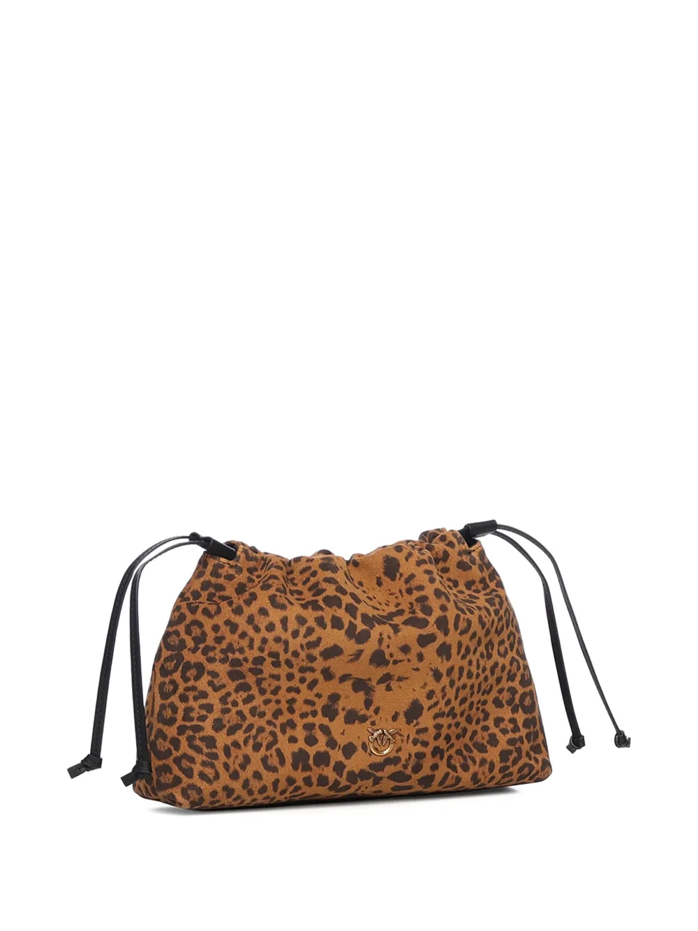 Pinko Small Leopard Print Clutch Bag In Brown