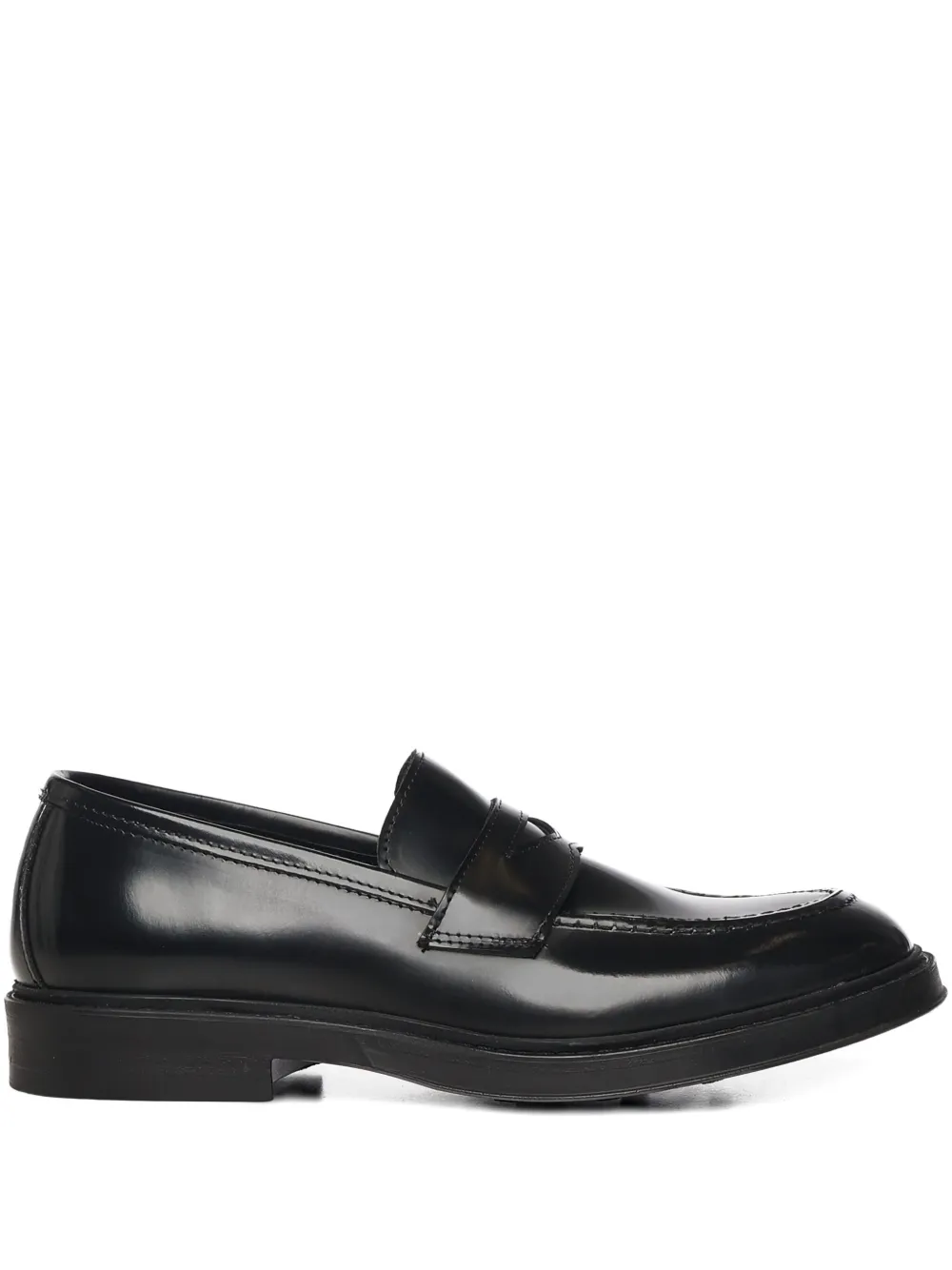 Giuliano Galiano round toe leather loafers | Black | Image 1