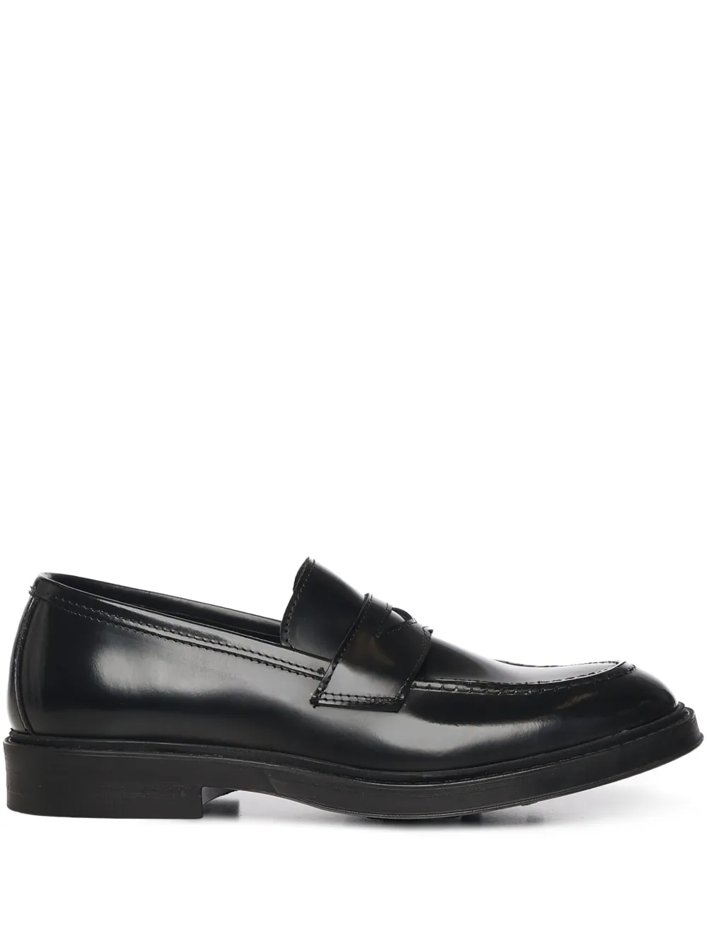 Giuliano Galiano round toe leather loafers Zwart