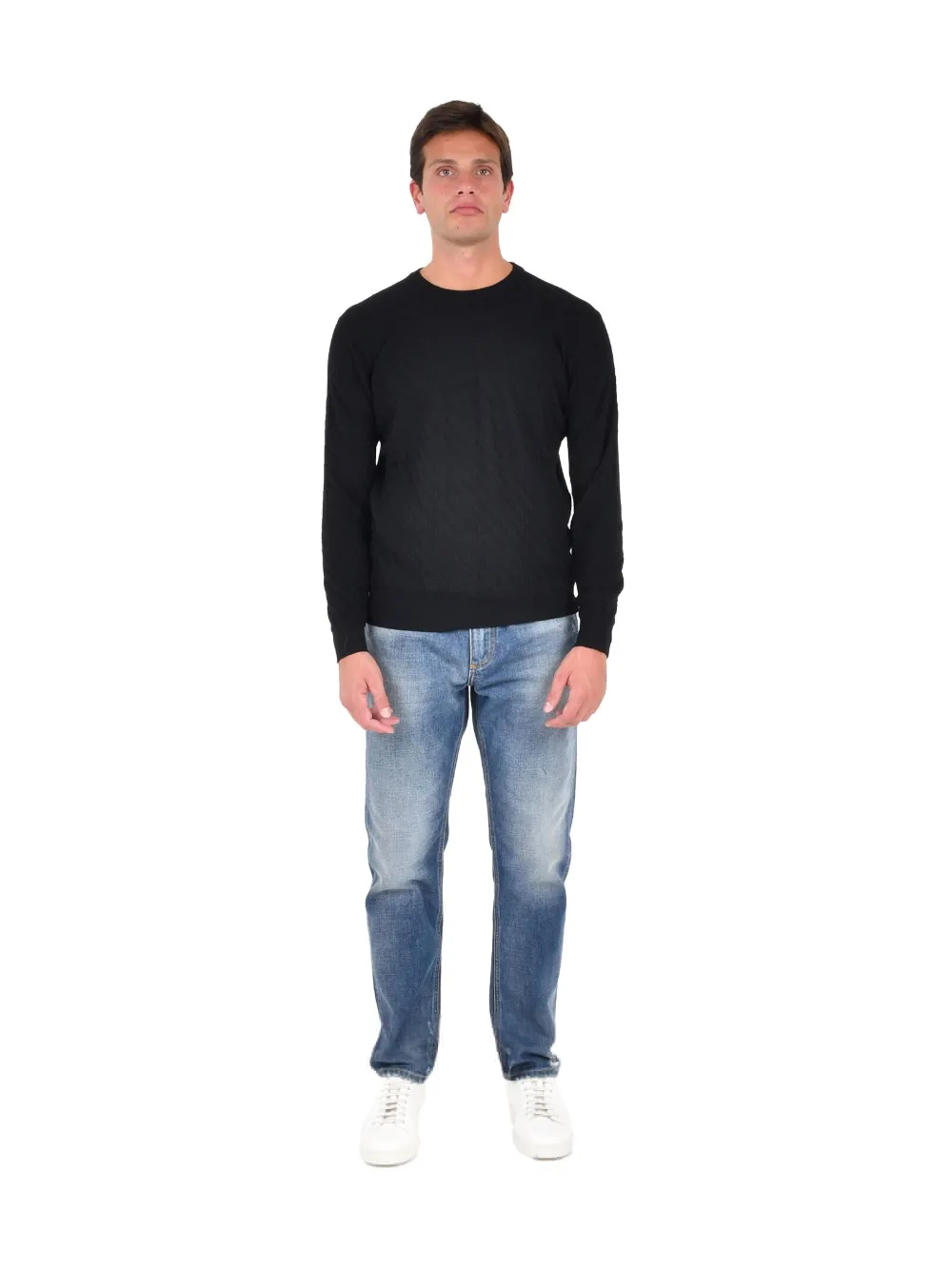 Low Brand crew-neck wool sweater - Zwart